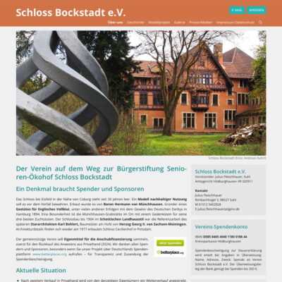 Website schloss-bockstadt.de: Startseite (Webdesign: design.akut.zone 2023)