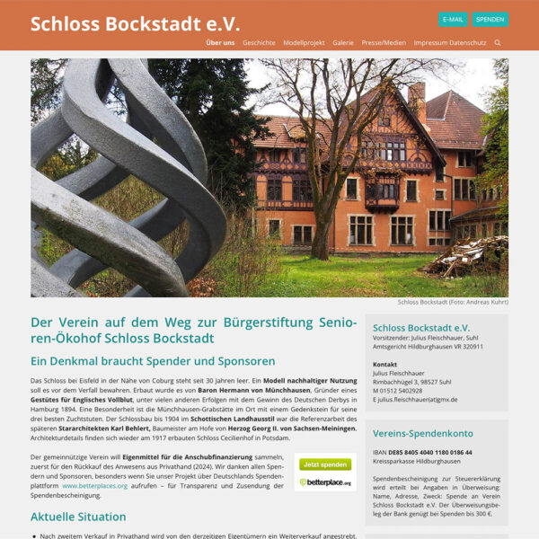 <i>Website</i> Schloss Bockstadt e.V. <i>2023</i>