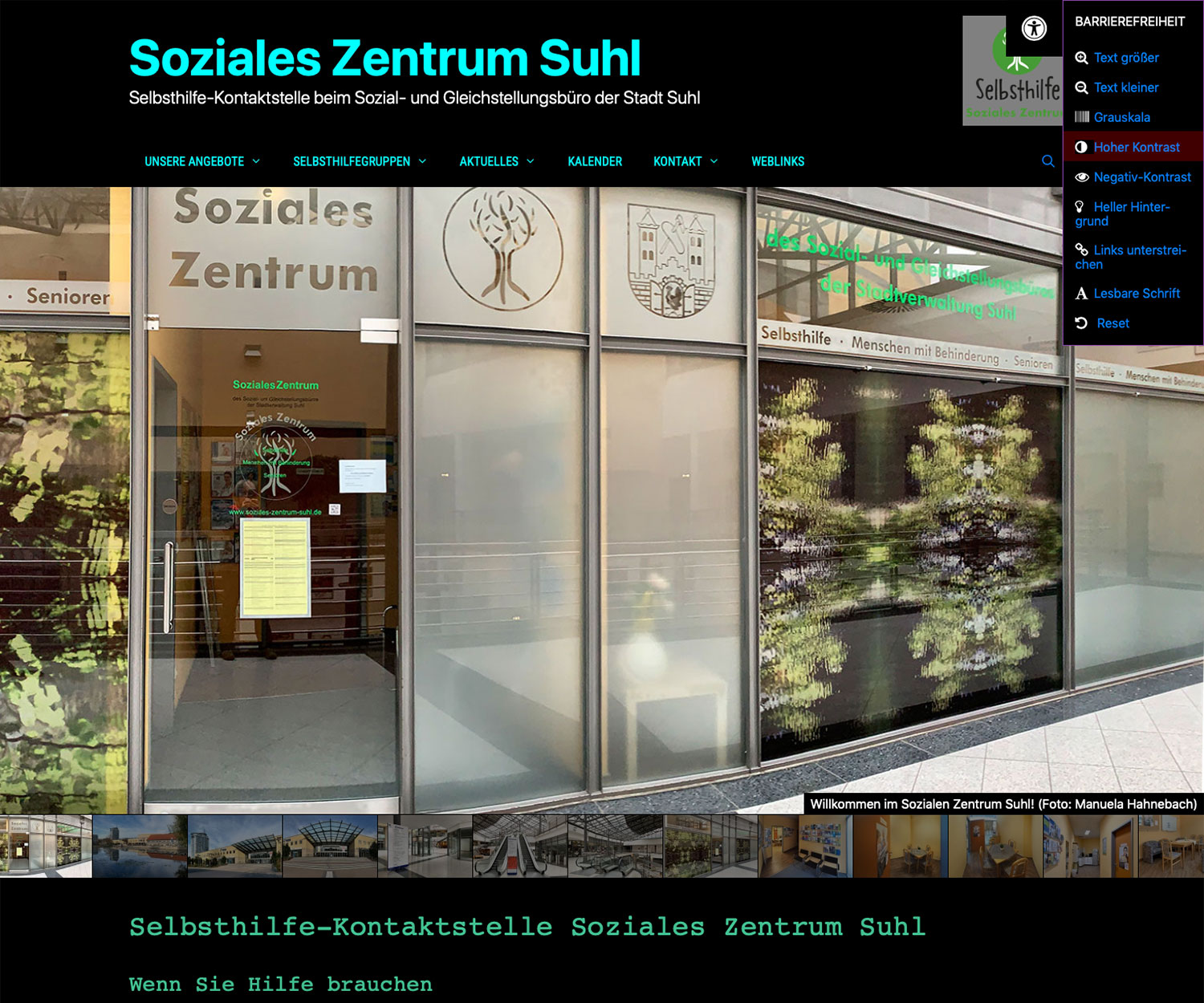 2023-website-soziales-zentrum-suhl-barrierefrei-startseite-hoher-kontrast Website Soziales Zentrum Suhl: Startseite: barrierefrei: hoher Kontrast (Web Design: Designakut 2023)