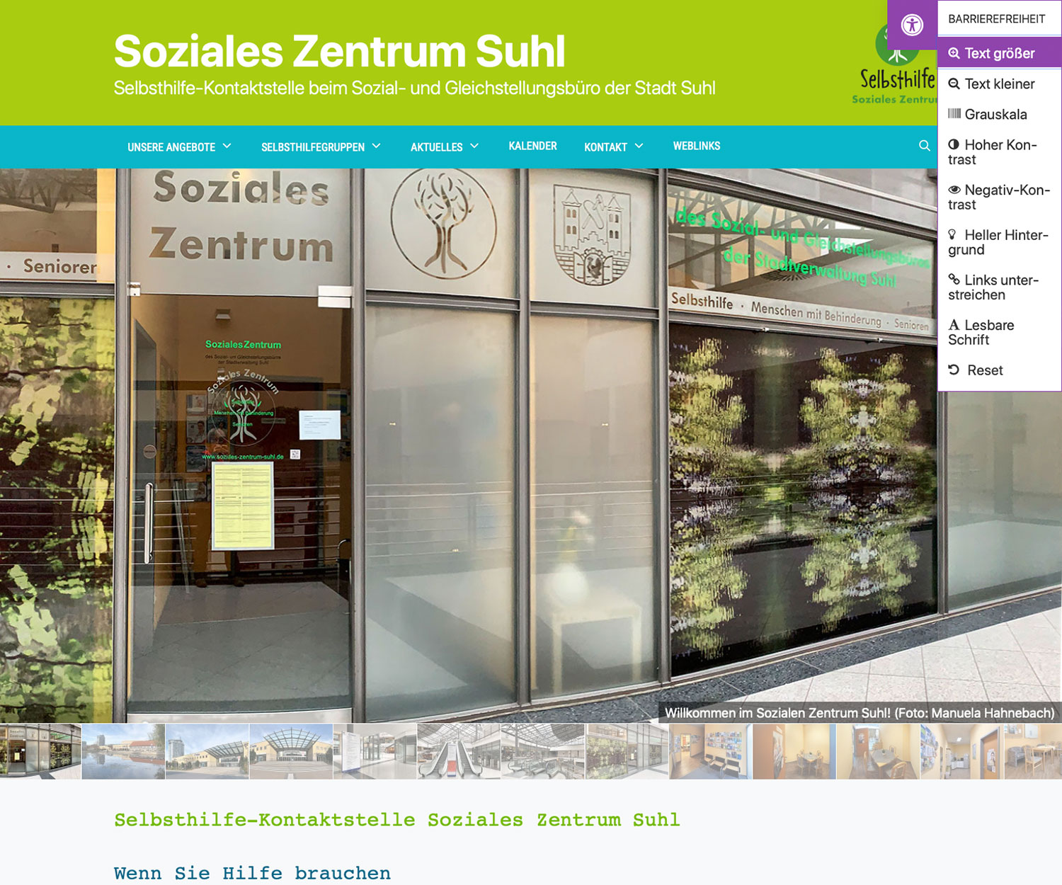 2023-website-soziales-zentrum-suhl-barrierefrei-startseite-text-groesser Website Soziales Zentrum Suhl: Startseite: barrierefrei: Text größer (Web Design: Designakut 2023)