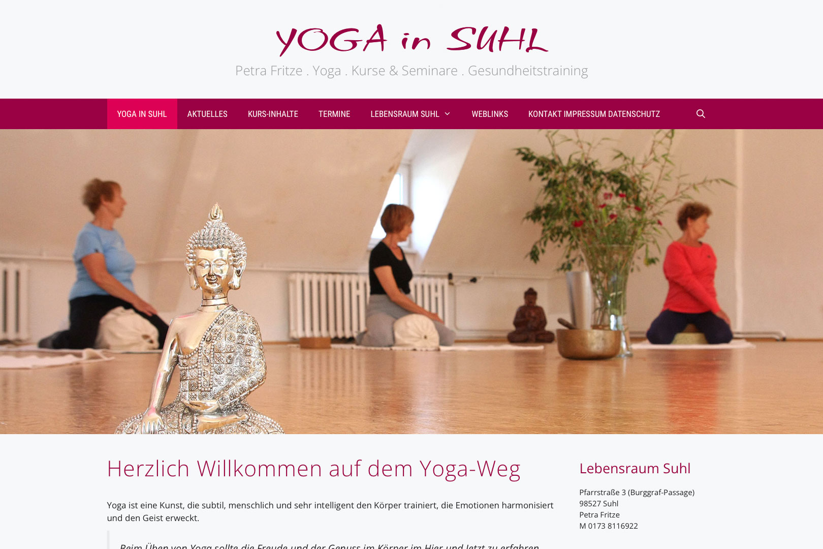 Website: Yoga in Suhl: Startseite (yoga-in-suhl.de | 2023)