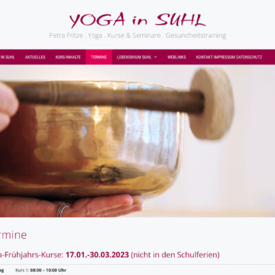 Website: Yoga in Suhl: Lebensraum Suhl: Termine (yoga-in-suhl.de | 2023)