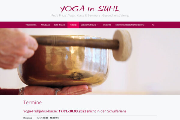 <i>Website</i> Yoga in Suhl <i>2023</i>