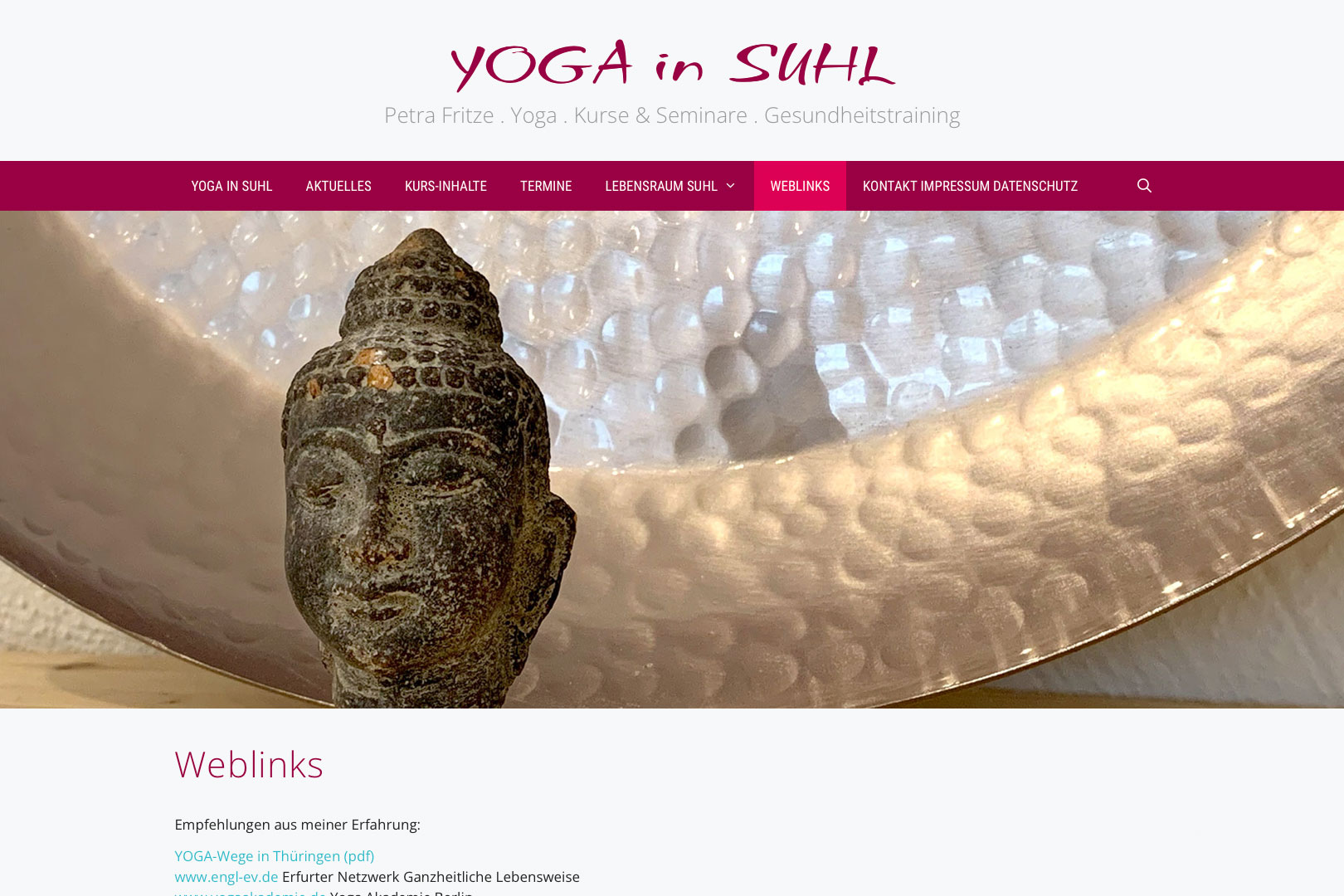 Website: Yoga in Suhl: Weblinks (yoga-in-suhl.de | 2023)