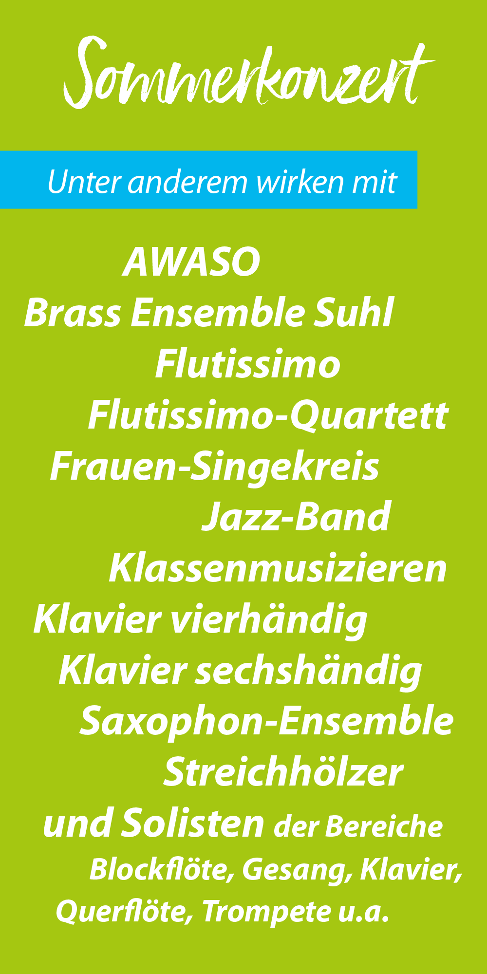 Musikschule Suhl: Sommerkonzert 2024, Flyer (Rückseite)