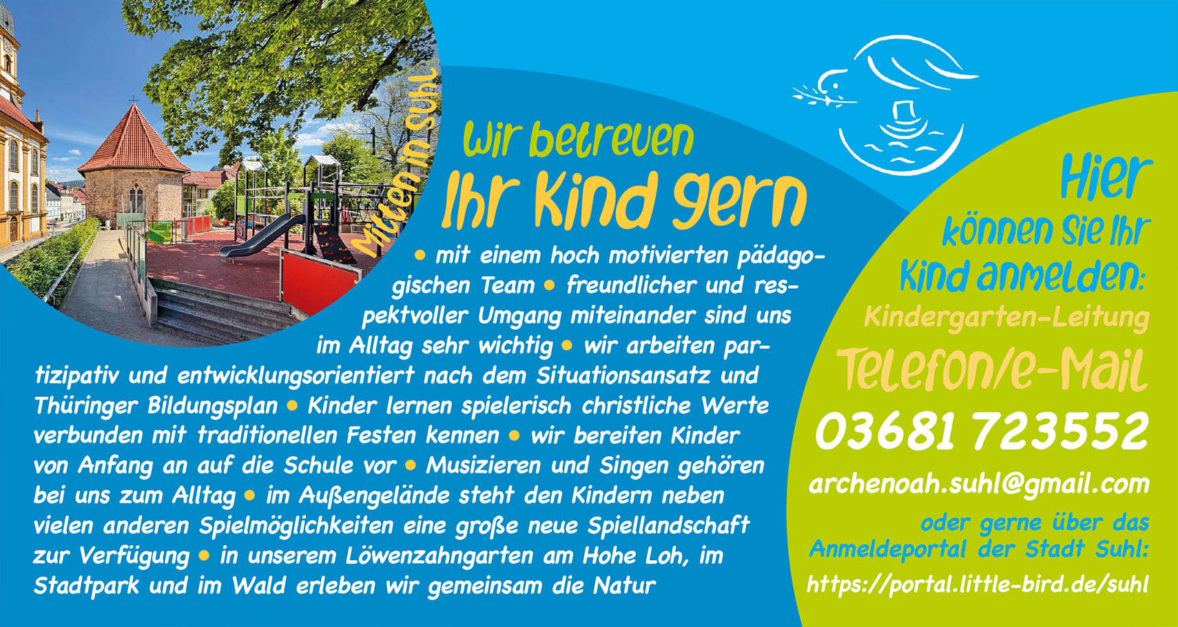 Flyer Evangelischer Kindergarten "Arche Noah" Suhl (Rückseite) (2026)