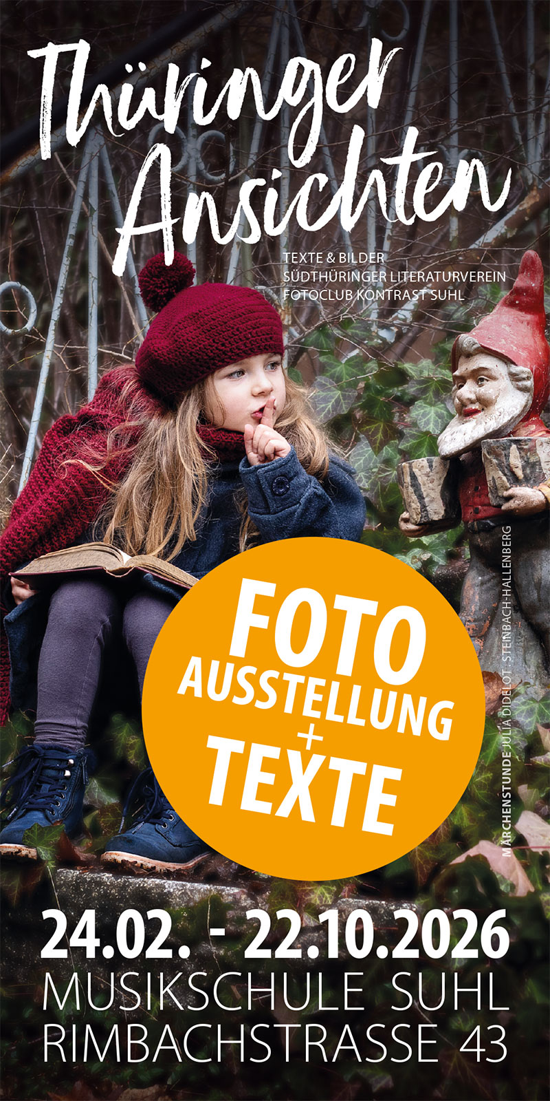 24.01. - 22.10.2026: Fotoclubausstellung "Thüringer Ansichten" in der Musikschule Suhl (Flyer, Foto: Julia Didelot)