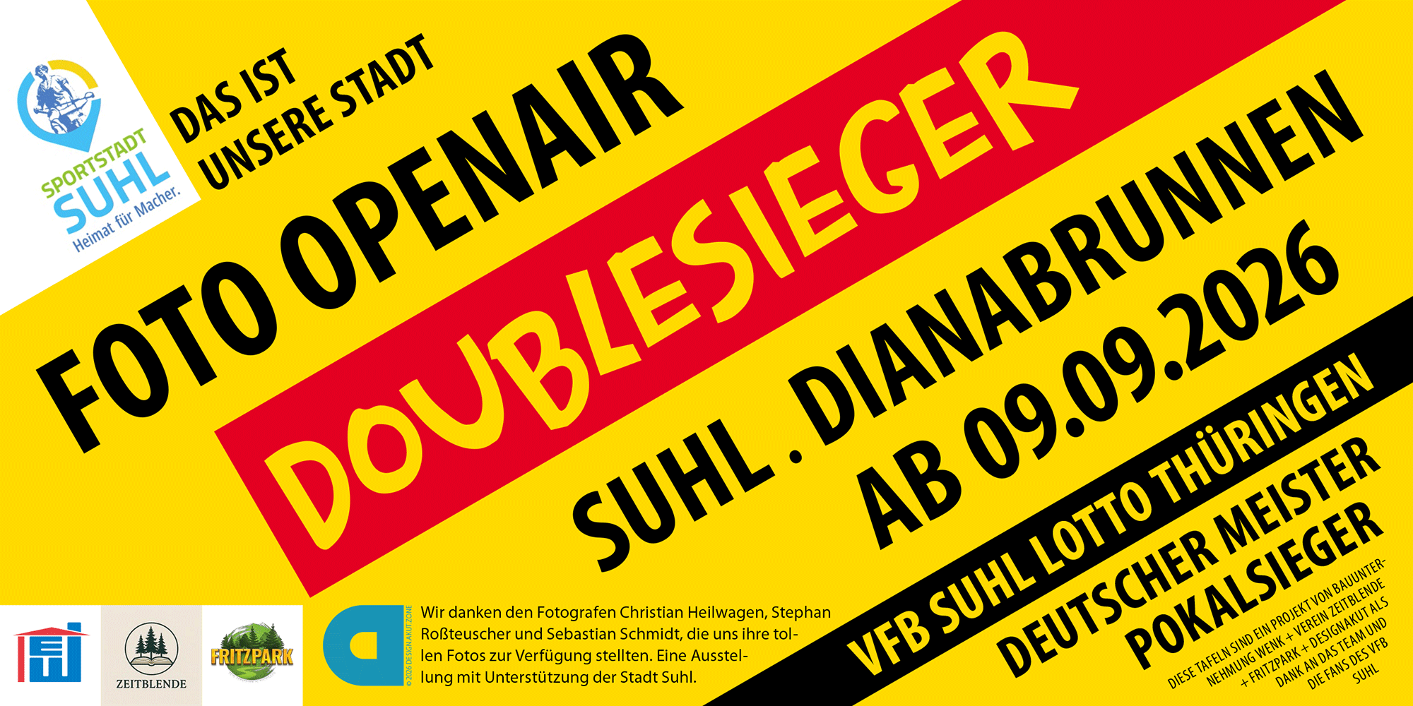 Openair-Ausstellung 2026: VfB Suhl LOTTO Thüringen: Doublesieger 2026 (Flyer)