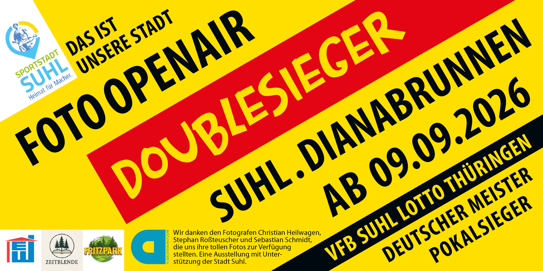 Openair-Ausstellung 2026: VfB Suhl LOTTO Thüringen: Doublesieger 2026 (Flyer)
