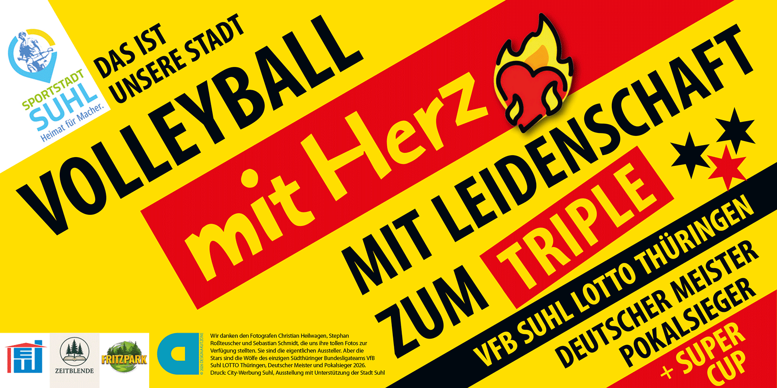 Openair-Ausstellung 2026: VfB Suhl LOTTO Thüringen: Triplesieger 2026: Volleyball mit Herz