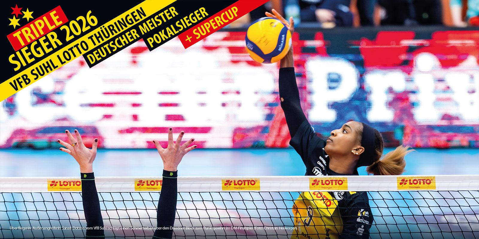 Openair-Ausstellung 2026: VfB Suhl LOTTO Thüringen: Triplesieger 2026: Sanaá Dotson (3. Playoff-Finale, Wolfsgrube Suhl, 22.04.2026)