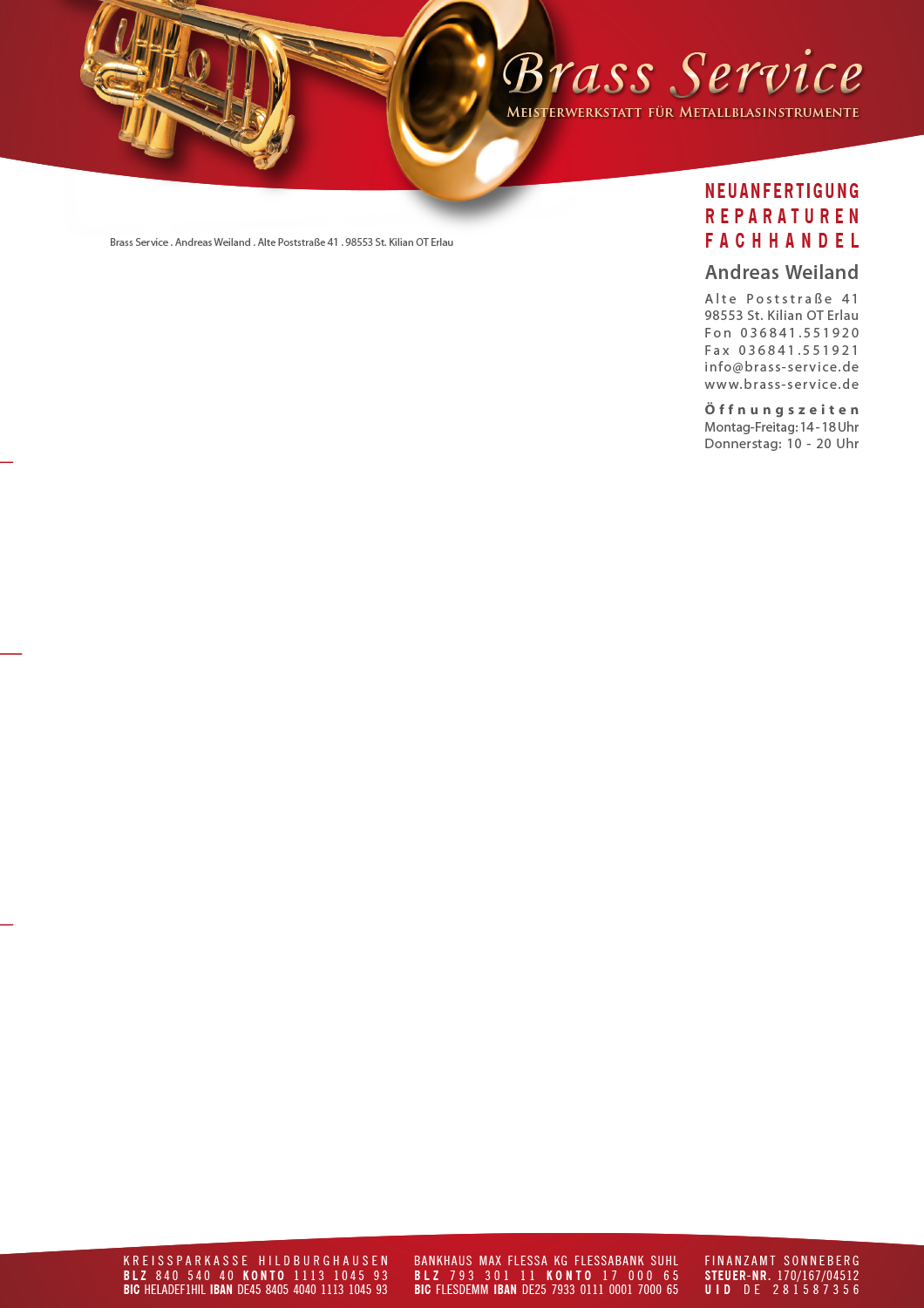 Brass Service Brief (Grafikdesign: Andreas Kuhrt 2013)