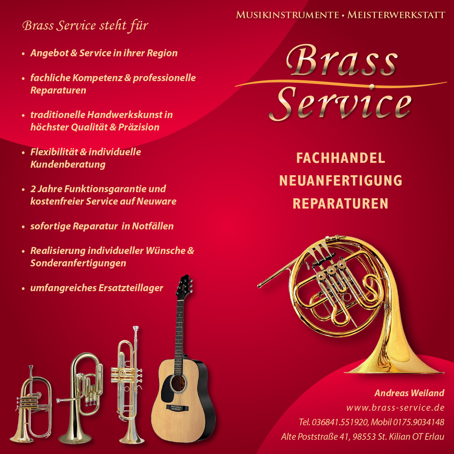 Brass Service Flyer (Grafikdesign: Andreas Kuhrt 2014)