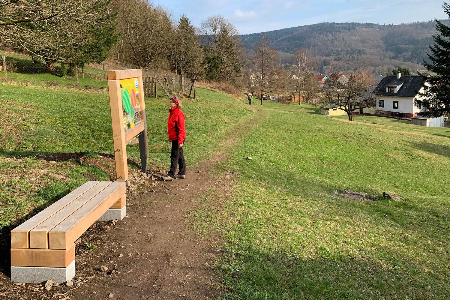 "Blaue Linie" Goldlauter-Heidersbach: Infotafel "Bleichwiesen" (Foto: Andreas Kuhrt)
