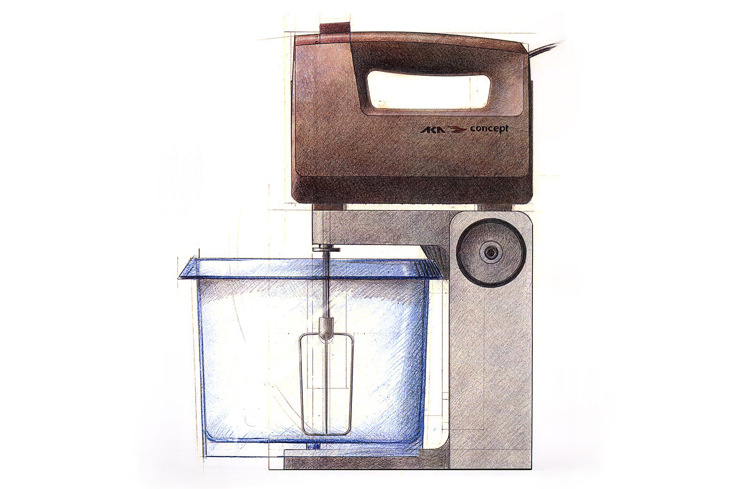 Rührgeräte-System (Zeichnung) . EGS . 1989 (Design: Andreas Kuhrt)